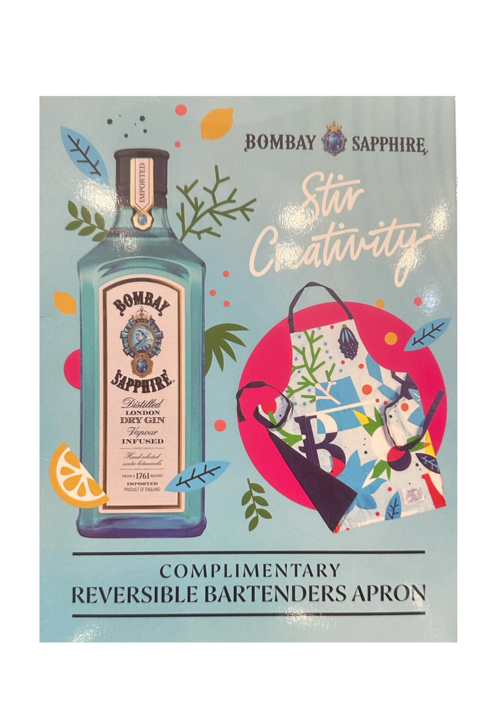 Bombay Sapphire  750ml with Apron Pack