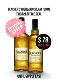 Teacher's Highland Cream 700ml 2 Bottle Deal
